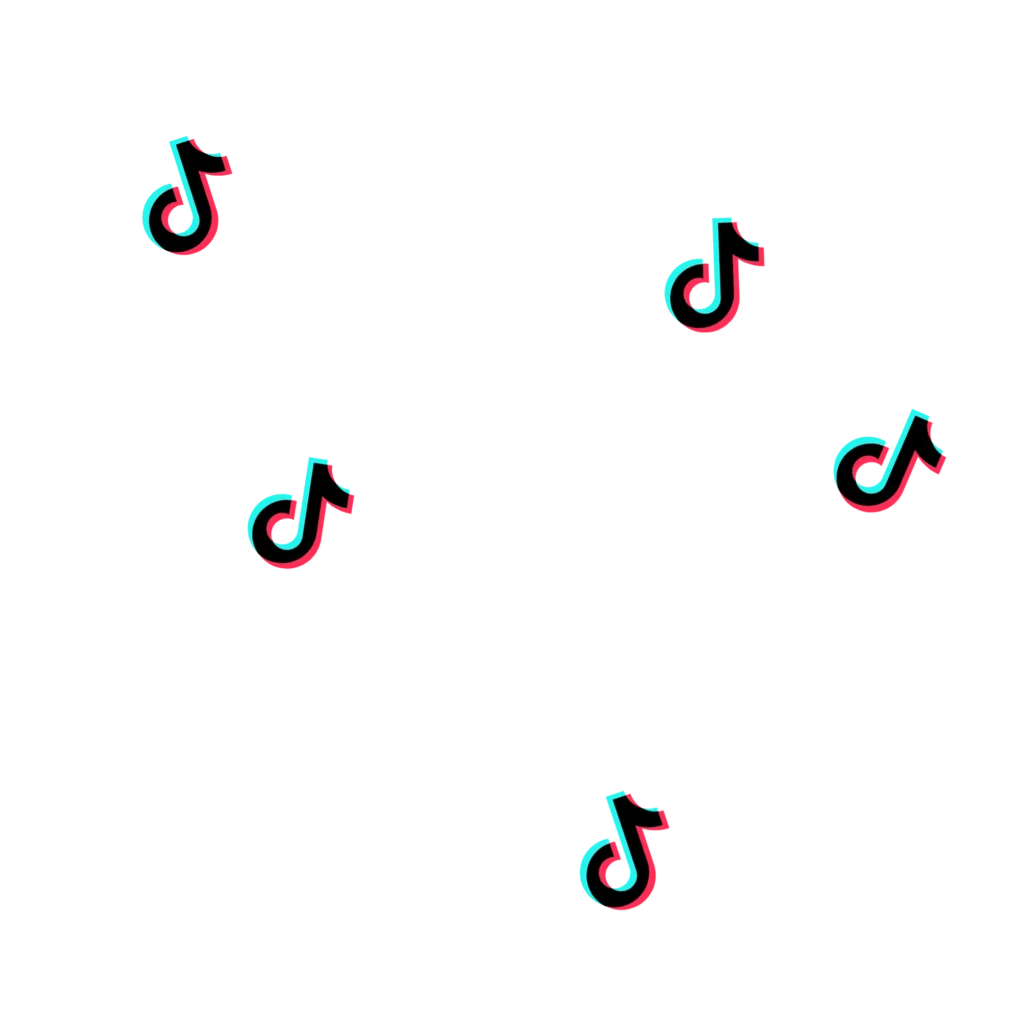 Verstreute TikTok-Logos als Hintergrundmuster
